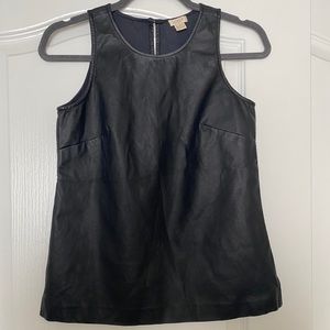 J. Crew Black Faux Leather Tank